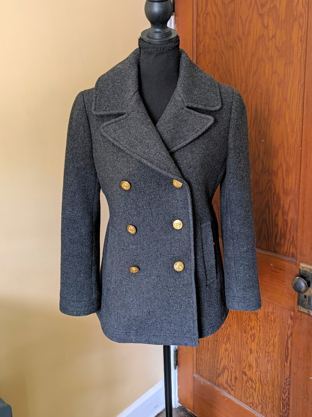 J. Crew Stadium Cloth Nello Gori Wool Blend Peacoat